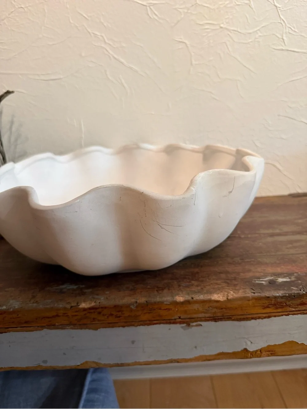 Studio McGee x Threshold Scalloped Ceramic Bowl in White/Cream